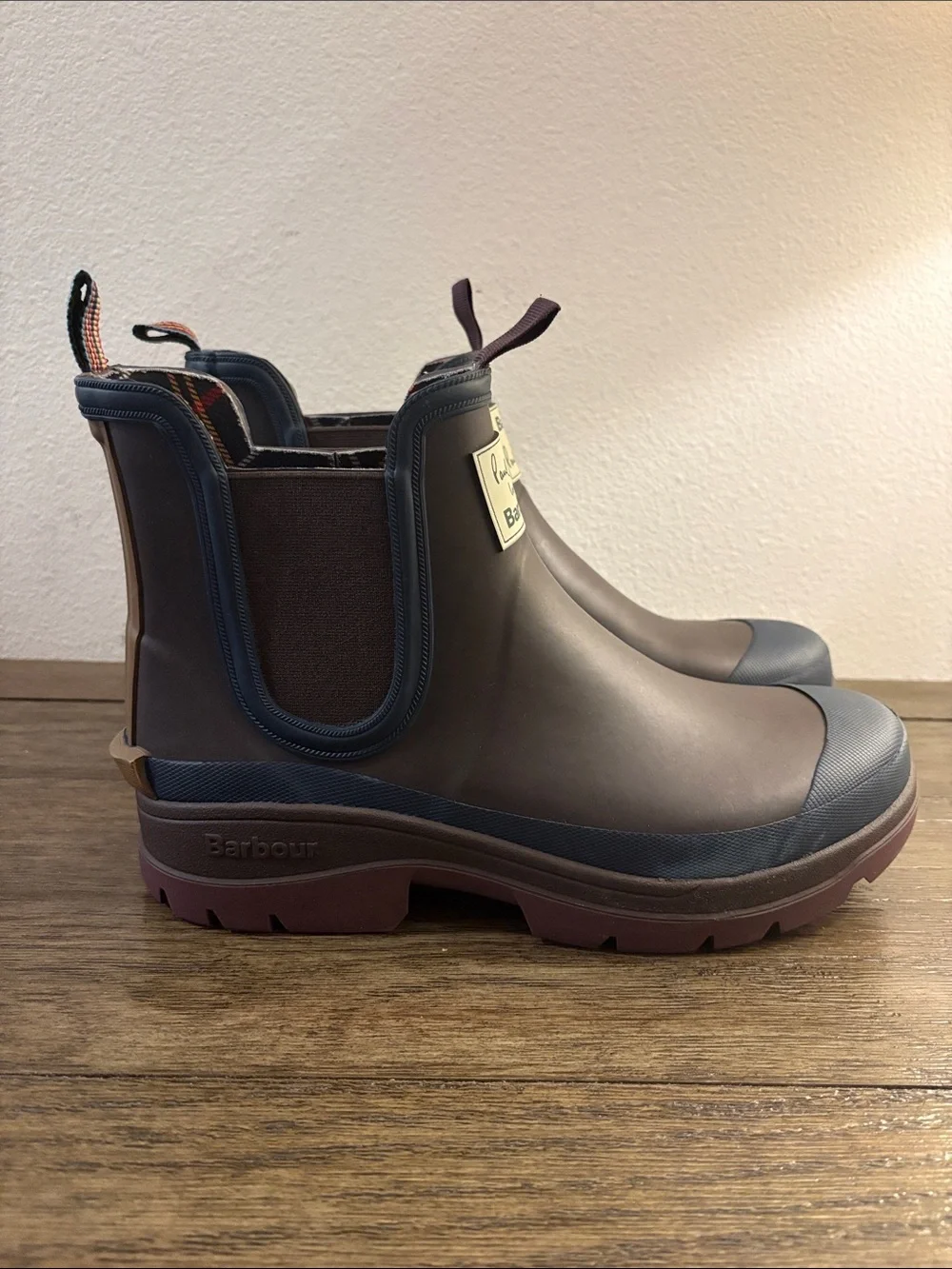 NEW [Barbour] x Paul Smith Rustic Ankle Wellingtons Chelsea Rain Boots Men’s 7